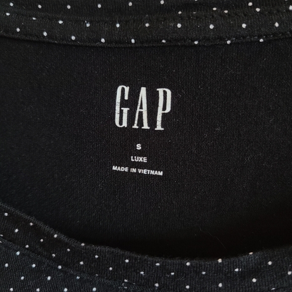 Gap Black and White Polka Dot Top - Pin Dot T-Shirt - Print Shirt - Picture 3 of 4